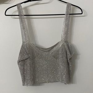 Silver rhinestone top